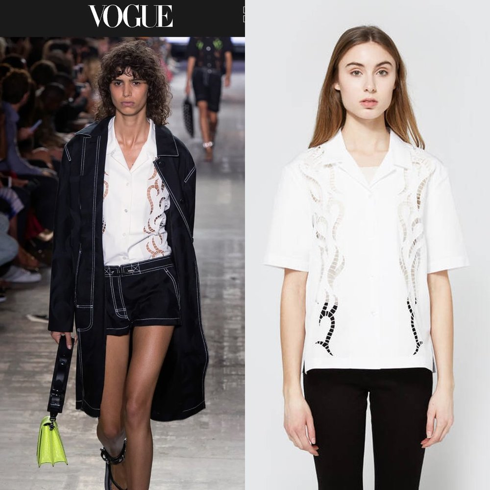 NWT ALEXANDER WANG | RTW | SPRING 2017 | BOXY HAWAI'N TATTOO BUTTON UP